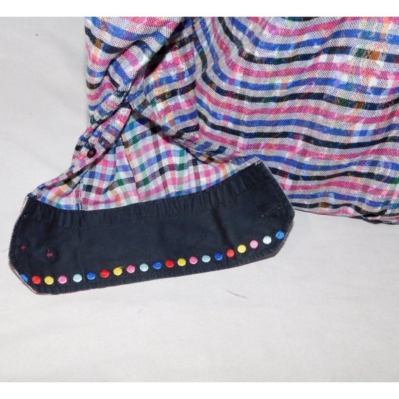 Franco Negretti Montreal Mens Medium Pink Blue Black Plaid Button Front Shirt - Picture 9 of 12